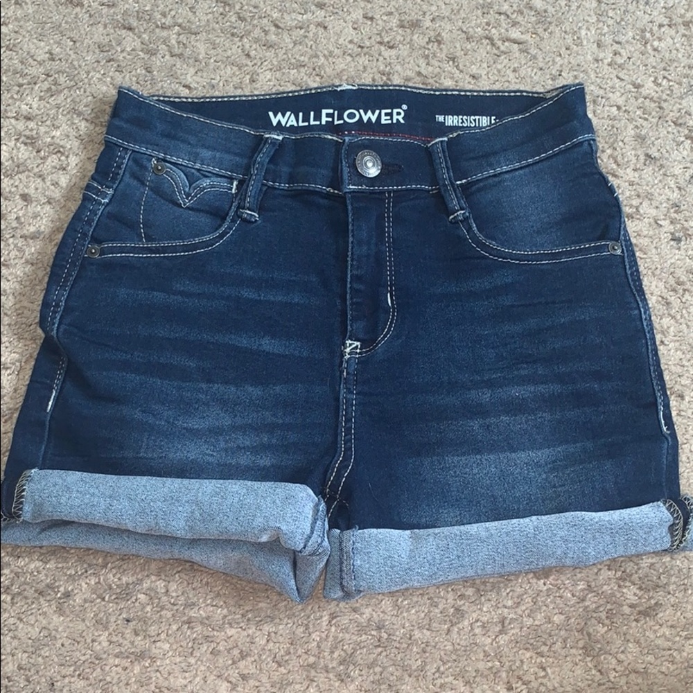 Dark Wash Cuffed Shorts
